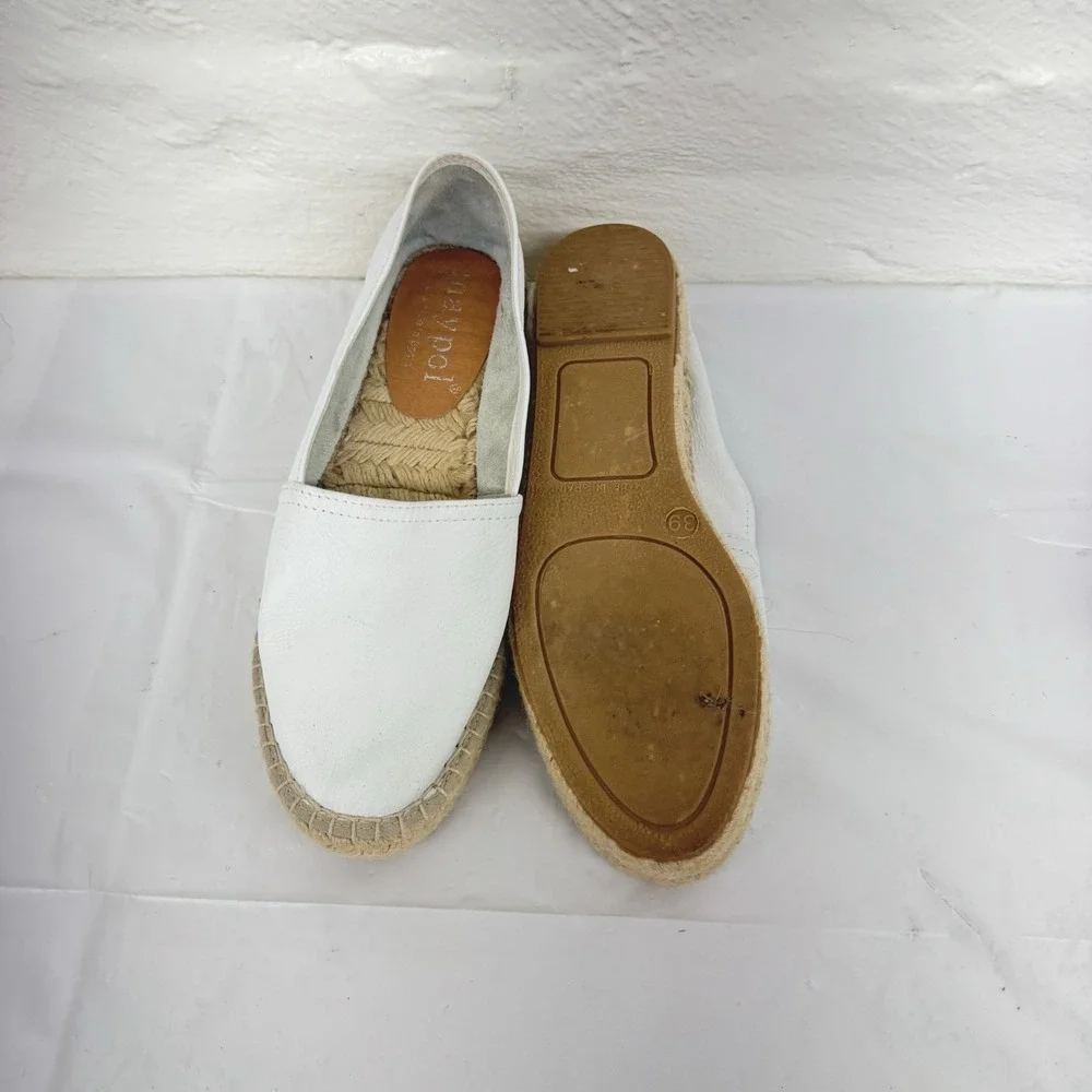 Maypol White Leather Espadrille Shoes Sz. 39. Us 8.5‎ Summer Spring Easter